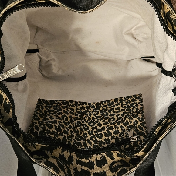 Vintage PINK by Victoria’s Secret Large Leopard Weekender Canvas Tote Bag - Picture 4 of 16